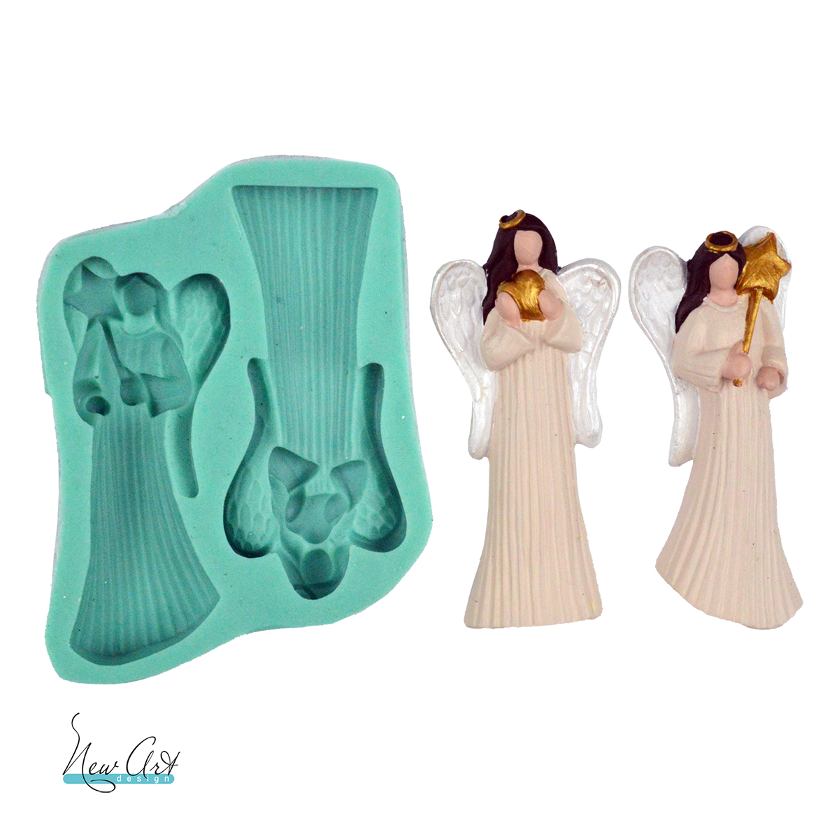REG-2ANGELS-NewArtDesign-Silicone-Mould-Two-Angels Силиконова форма два ангела