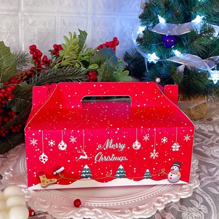 Коледна кутия за сладки с дръжка - Merry Christmas