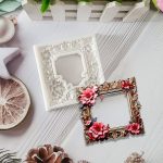 Силиконова форма за декоративнa рамка барок с флорален елемент