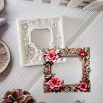 Силиконова форма за декоративнa рамка барок с флорален елемент