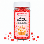 Make Cake захарни перли червени микс 120g